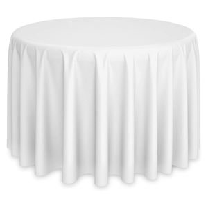 Vente en gros de nappe ronde blanche et bleu marine tissu en polyester tissé teint uni pour les repas à la maison et les mariages - Product Image 5