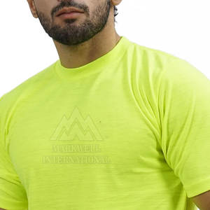Camisetas cómodas de gimnasio para hombres 100% algodón Color sólido Hecho en Pakistán Material duradero - Product Image 4