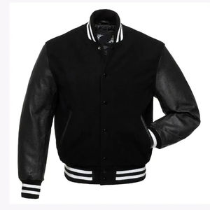 Chaqueta universitaria Letterman de alta calidad para hombre, ropa de invierno con cuerpo de lana, Mangas de cuero genuino, diseño bordado elegante inteligente - Product Image 1