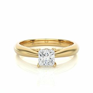 Anillo de Compromiso con Diamante Solitario en Forma de Princesa para Mujer - Product Image 1