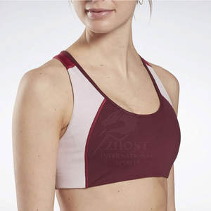 Soutien-gorge de sport pour femmes, dernier design, impression personnalisée, en spandex et nylon, en vente - Product Image 3