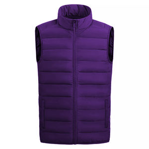 2026 <b>Men's</b> Custom Logo Sleeveless Bamboo Fiber Vest Fur Plus Size Combination Zipper Closure Waterproof <b>Knitted</b> Puffer <b>Waistcoat</b> - Product Image 2