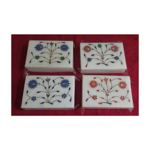 Dernière production indienne incrustation de pierre travail marbre boîte à bijoux 15x10 CM pour cadeaux quantité minimale de commande 100 pièces - Product Image 2