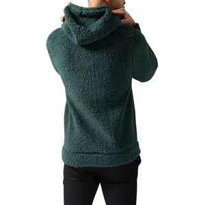 Long Sleeve Hooded Pullover <b>Men's</b> Breathable <b>Sherpa</b> Fleece Autumn Solid Sweatshirts Quick Dry Eco-Friendly Pakistan Manufacturer - Product Image 3