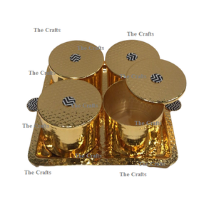 Juego de cuatro cuencos de frutas secas de tamaño y forma personalizados en servidor de nueces de color dorado de acero inoxidable a bajo precio - Product Image 1