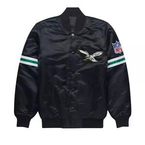 Chaqueta de béisbol de satén al por mayor, chaqueta universitaria retro ligera para equipos y escuelas - Product Image 6