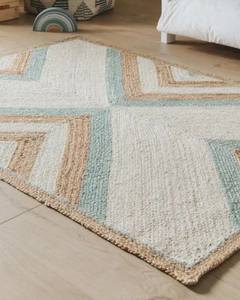 Alfombra de Yute y Algodón Natural Tejida a Mano |   Alfombra Moderna con Patrón Geométrico para Sala de Estar, Dormitorio y Decoración del Hogar - Product Image 4