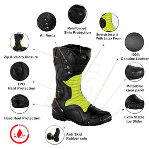 Motorbike <b>Shoes</b> <b>Waterproof</b> Riding Footwear With Anti Skid Sole For Street Racing Touring And Daily Motorcycle Travel - Product Image 5