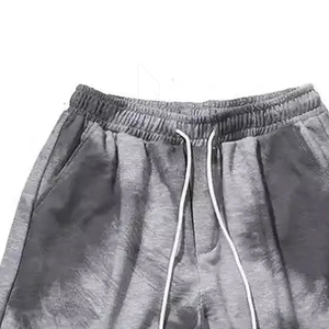 Shorts pour hommes style streetwear délavés à l'acide, taille élastique, séchage rapide, respirants, en coton, motif uni, service OEM disponible - Product Image 4