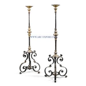 Set of 2 Metal <b>Black</b> Color Indoor Home and Wedding Flooring Decorative <b>Candelabra</b> Restaurant and Hotels Centerpiece Candlestick - Product Image 1