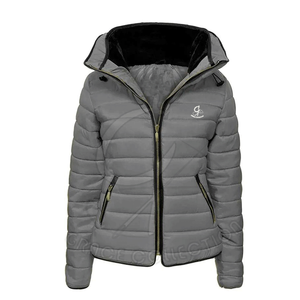 Chaquetas acolchadas con cremallera de Invierno para mujer personalizables con manga larga, tejido de punto transpirable con el logotipo de su propia marca - Product Image 1