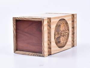 Urne en pin pour cendres humaines-Boîte en bois arbre de vie-Urne de crémation personnalisée pour cendres fabriquée à la main - Product Image 5