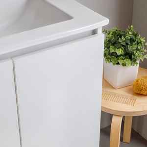 Meuble de salle de bain suspendu au mur blanc Bali 120 cm avec portes et miroir 120x110 cm, ensembles de salle de bain - Product Image 3