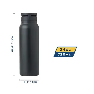 Vaso de acero inoxidable personalizado impreso de 720ml 24oz con tapa magnética Botella de agua Premium para aventuras al aire libre - Product Image 2