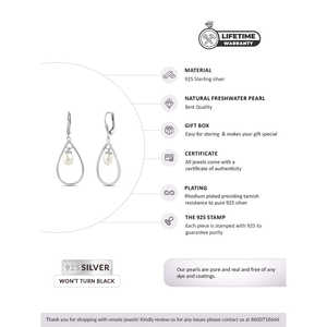 Boucles d'oreilles élégantes et luxueuses en perles véritables avec cadre en argent, un accessoire pour votre collection de bijoux chic - Product Image 3