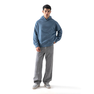 Sweat à capuche zippé pour homme, personnalisé avec logo OEM, sport, gym, poids lourd, décontracté, hiver, épaules tombantes - Product Image 1