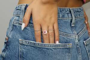 Self-Love <b>Quartz</b> <b>Rings</b> 18K Gold Plated Natural Pink <b>Rose</b> <b>Quartz</b> Gemstone Solid 925 Sterling Silver Stackable <b>Rings</b> Fine Jewelry - Product Image 3