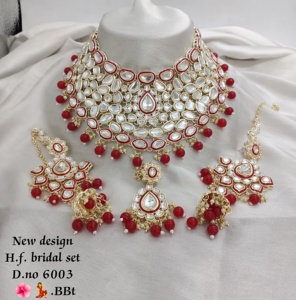 2024 dernière conception femmes haute qualité plaqué or perle collier ras du cou ensemble pour les femmes - Product Image 2