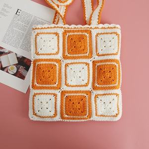 Bolso de Hombro Abierto de Lana Tejido a Crochet con una Sola Correa, Hecho a Mano, Creativo, para Mujer, a la Moda, Estilo Abuela, Tipo Satchel, 30x30cm - Product Image 2