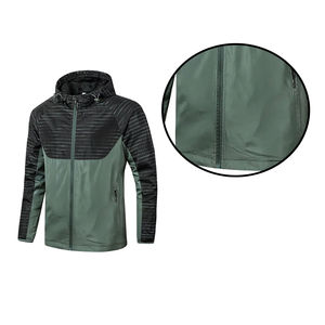 Chaqueta cortavientos para hombre con logotipo personalizado, chaqueta cortavientos de talla grande para deportes al aire libre, chaqueta cortavientos impermeable de nailon - Product Image 6
