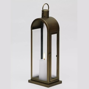 Linterna dorada moderna para el hogar, decoración para bodas, interior, exterior, eventos, fiestas, iluminación, portavelas de Metal, linterna con acabado dorado - Product Image 2