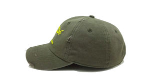 Chapeaux de papa vintage personnalisables, casquettes de baseball 6 panneaux non structurées, pierre jaune délavée avec logo brodé pour les affaires sportives - Product Image 2