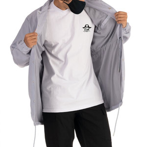 Veste légère pour hommes, manteau d'extérieur long en nylon imperméable pour entraîneurs avec logo sur le devant pour adultes, motif de lettres - Product Image 2