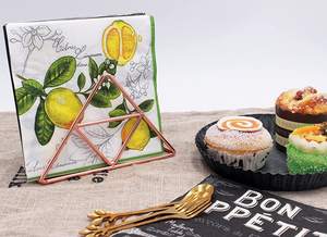 Porte-serviettes Triangle Décoratif en Métal Comptoir pour Maison de Mariage Hôtel Restaurant Bureau Bar Table Boîte à Mouchoirs Vente en Gros - Product Image 2