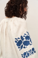 Luxueux Floral ample col en V été plage Maxi robe Sexy 100% coton bohème broder Vintage robe mexicaine