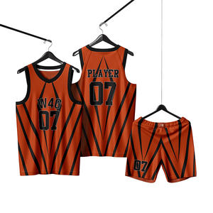 Conjunto de Uniforme de Baloncesto Personalizado para Hombre, 100% Poliéster, Sin Mangas, Cuello en V, Transpirable, de Secado Rápido, Absorbe la Humedad, Impresión por Transferencia de Calor - Product Image 1