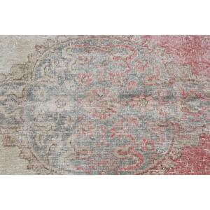 พรมวินเทจสไตล์ตุรกี ขนาด 7.2x10.9 ฟุต พรมขนาดใหญ่ พรมลายดอกไม้สีแดง - Product Image 5