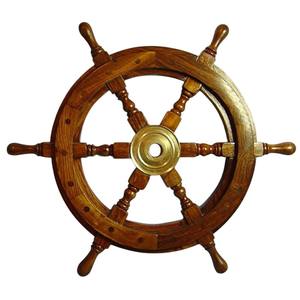 Dernière arrivée nautique bois bateau roue maison décoration intérieure articles meilleure qualité Titanic thème laiton bateau roue mur articles - Product Image 2