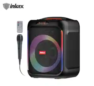 Inkax Speaker nirkabel pesta luar ruangan 10W, Speaker nirkabel desain kreativitas Bass dalam dengan mikrofon DJ Karaoke