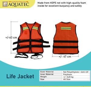 เสื้อชูชีพผู้ใหญ่ทำจากตาข่าย HDPE ที่ทนทานพร้อมโฟมระดับพรีเมี่ยมเพื่อการลอยตัวความปลอดภัยและการอบแห้งที่รวดเร็ว - Product Image 3