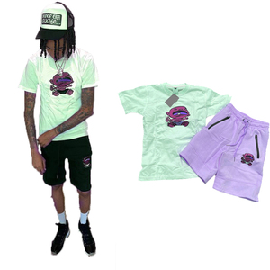 Chándal de entrenamiento informal personalizado para hombre, conjunto de dos piezas, conjuntos cortos para deportes Saadat - Product Image 2