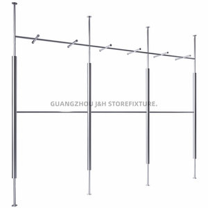 <span class=keywords><strong>Appendiabiti</strong></span> da Terra in Acciaio Inox con Mensola Portascarpe, Montaggio <span class=keywords><strong>a</strong></span> <span class=keywords><strong>Soffitto</strong></span>, Design Moderno - Product Image 3