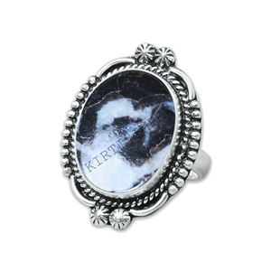 Anillo de piedras preciosas de forma ovalada de turquesa de Búfalo, anillos Vintage de plata de ley 925, joyería fina para uso diario, joyería fina de piedra natal - Product Image 2