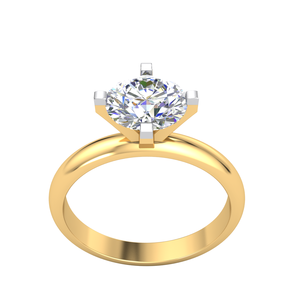 Anillo de Diamante Cultivado en Laboratorio de 1.85ct, Color E, Chapado en Rodio, Oro Blanco/Amarillo de 10k, Joyería de Lujo Personalizada Divya Creations, Certificado IGI - Product Image 2