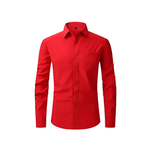 100% cotton nam ăn mặc áo sơ mi tùy chỉnh in logo văn phòng chính thức phong cách giản dị đứng lên cổ áo dài tay áo chống nhăn thực hiện - Product Image 6