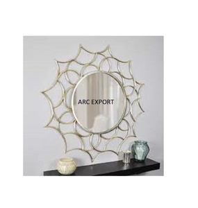 Creative Argent Antique Soleil Fleur Designer Forme Dernière Standard Décoratif Hôtel et Mariage Ware Fantaisie Grand Miroir Suspendu - Product Image 1