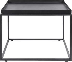 Modern <b>Round</b> Coffee <b>Table</b> Black Shiny Metal Decor for Home School Living Room Bedroom Villa Hotel or <b>Bar</b> Area - Product Image 2