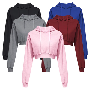 New Fashion Women Hoodie Sweatshirt Short Top <b>Coat</b> Sport Pullover Hooded Tops Female Autumn Winter Crop Top Hoodie - Product Image 6