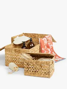 New Choice Set Water Jacinto Cesta tejida rectangular Lavandería OEM Aceptable Logotipo personalizado en la fábrica de Vietnam - Product Image 3