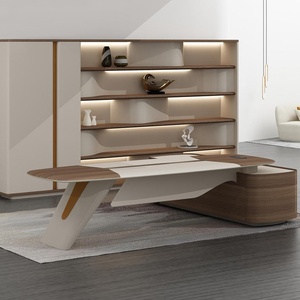 Bureau de direction moderne extensible en bois, design simple, montage facile, pour PDG, directeur, table d'ordinateur, mobilier de bureau - Product Image 4