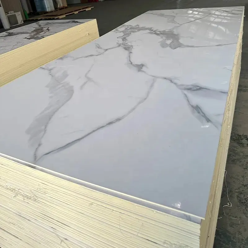 BAIJIN Factory Price PVC PET Film Cladding WPC Wallboard Sheet Solid TV Sofa Background Bamboo Wood Veneer