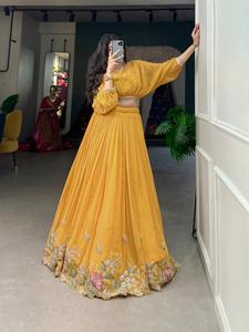Dernier modèle de Lehenga Choli en Georgette imprimée et fausse fourrure, par Fab Zone, haute qualité, idéal pour les fêtes et festivals. - Product Image 3