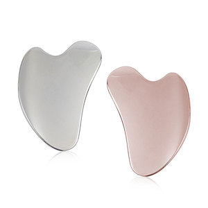 Outil facial Gua Sha en acier inoxydable avec logo gravé au laser personnalisé - Product Image 3