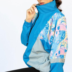 Chaqueta Urbana Abstracta con Cierre para Mujer, Diseño Gráfico Atrevido, Estilo Urbano, Ropa Exterior Informal para Uso Diario - Product Image 5