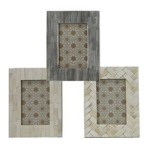 Cadre photo de luxe fait main en MDF, taille et forme personnalisables, avec incrustation d'os, installation murale, étanche et pour - Product Image 5