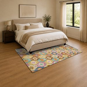 พรมเชนิลล์ลายเมดัลเลียนแบบดั้งเดิมสีเบจน้ำตาล รุ่น LXDP-0221 จาก RUGS DEPOT สำหรับขายส่ง พิมพ์ลายดิจิทัล ซักเครื่องได้ ไม่ลื่น - Product Image 3